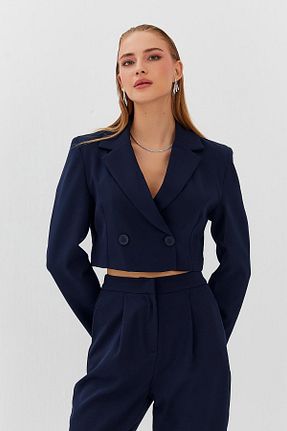 ست بالاتنه و پائین تنه سرمه ای زنانه پلی استر Nish&Chic - کد 864766166
