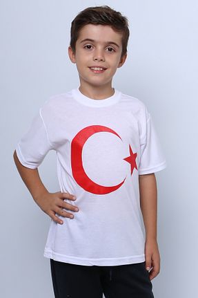 تیشرت سفید بچه گانه یقه دوچرخه HÇM - کد 864909940