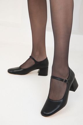 کفش پاشنه بلند کلاسیک مشکی زنانه چرم مصنوعی SOHO - کد 764505176