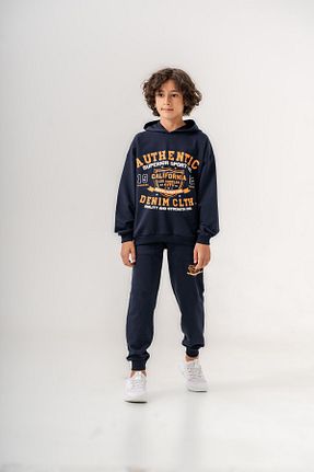 ست بالاتنه و پائین تنه سرمه ای بچه گانه بافت Mışıl Kids - کد 849920004