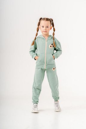 ست بالاتنه و پائین تنه سبز بچه گانه بافت Mışıl Kids - کد 849921814