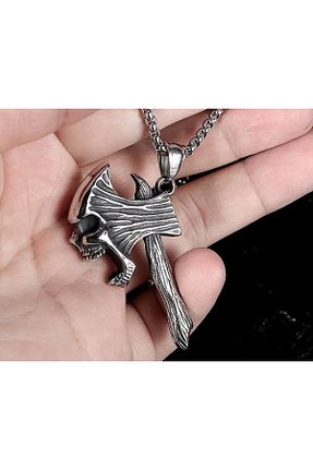 گردنبند استیل ( فولاد ) قهوه ای استیل ضد زنگ VİKİNGS - کد 864790755