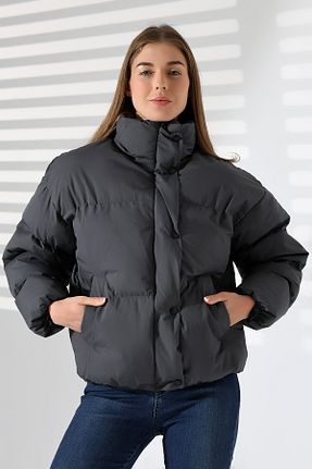 کاپشن طوسی زنانه اورسایز GAREN - کد 864790486