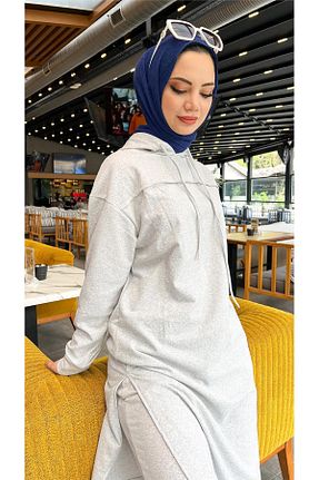 ست بالاتنه و پائین تنه حجاب طوسی زنانه رگولار Bwest - کد 776005884