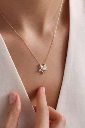 گردنبند نقره طلائی زنانه 925 عیار NEREZE - کد 864799329