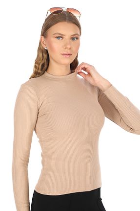 بادی قهوه ای زنانه یقه دوچرخه SannaModda - کد 864823940