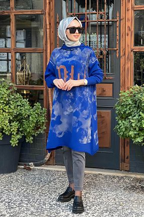 تونیک حجاب سرمه ای زنانه پلی استر MissWhence - کد 864859493