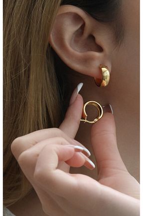 گوشواره طلا طلائی زنانه 22 عیار Kuyumcum - کد 864958738