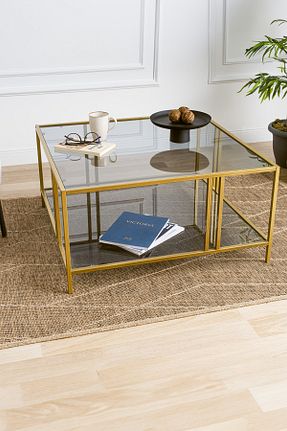 میز جلو مبلی طلائی فلزی DEKOPRATİK - کد 864910903