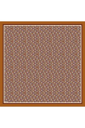 روسری قهوه ای کرپ ساتن ابریشم Nine - کد 853005975