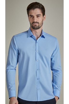 پیراهن آبی مردانه اسلیم فیت BENEZZO - کد 850036768