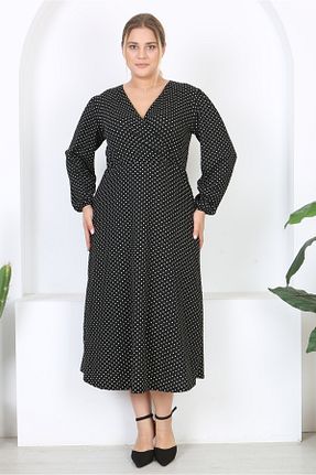 لباس سایز بزرگ مشکی زنانه Bürümcük Madwilo - کد 864981460
