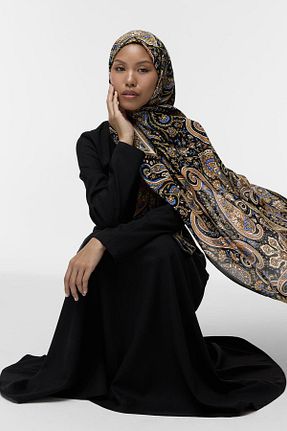 شال مشکی زنانه ویسکون Qef - کد 864957448
