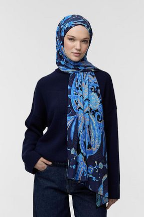 شال آبی زنانه ویسکون Qef - کد 864957474