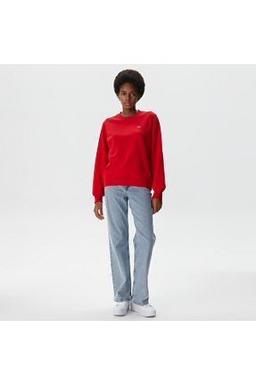 سوئیشرت قرمز زنانه ساده Lacoste - کد 769549908