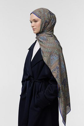 شال آبی زنانه ویسکون Qef - کد 864957434