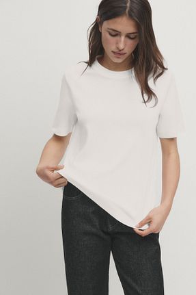 تیشرت بژ زنانه رگولار Massimo Dutti - کد 200383984