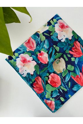 روسری آبی پنبه ای Emproyal - کد 864981403