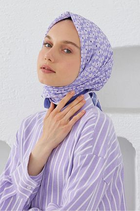 روسری بنفش پنبه ای Emproyal - کد 833777352