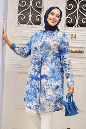 تونیک حجاب سرمه ای زنانه ویسکون Neva Style - کد 840146349