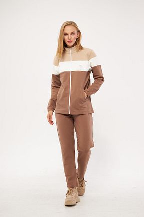ست کرمکن اسپرت قهوه ای زنانه پنبه پلی استر TRENDHİLL - کد 864984191