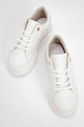 کفش اسنیکر سفید زنانه بند دار luvishoes - کد 865008329