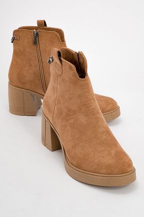 بوت / نیم بوت قهوه ای زنانه چرم مصنوعی luvishoes - کد 865010214