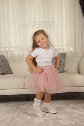 دامن صورتی بچه گانه پنبه پلی استر neocotton - کد 865009011