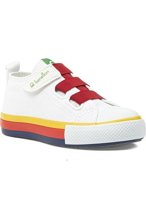 کفش اسنیکر سفید بچه گانه چسبی United Colors of Benetton - کد 865008934