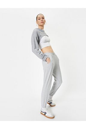 شلوار کرمگن طوسی زنانه Relaxed Koton - کد 818405572