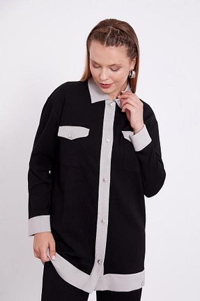 ست بالاتنه و پائین تنه حجاب مشکی زنانه اورسایز Levidor - کد 865020885