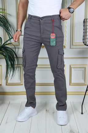 شلوار طوسی مردانه Keten Görünümlü PHANTOM JEANS - کد 855020105