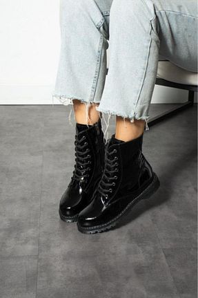 بوت / نیم بوت مشکی زنانه چرم مصنوعی Trendpink - کد 865038232
