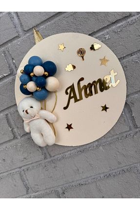 تزئینات درب آبی چوب NeşeliAtölyem - کد 865035601