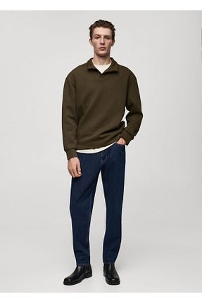 سوئیشرت خاکی مردانه ساده MANGO Man - کد 865038725