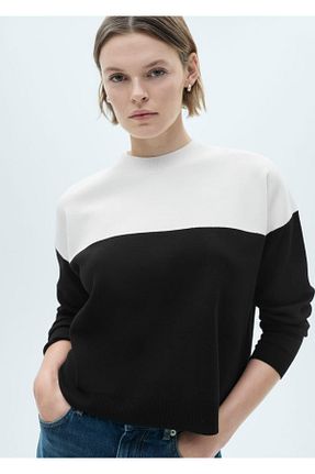 پلیور مشکی زنانه طرح دار MANGO - کد 860272671