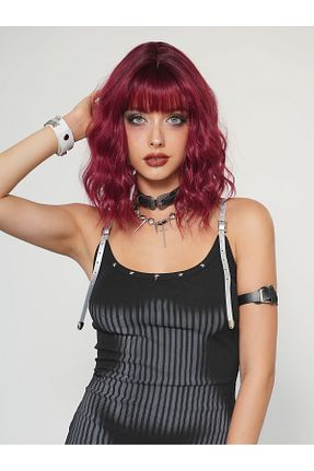 کلاه گیس زرشکی زنانه Fenomen Peruk - کد 865066454