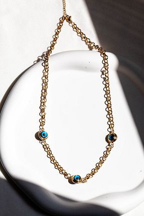 گردنبند استیل ( فولاد ) طلائی زنانه استیل ضد زنگ Inure Jewelry - کد 758926231