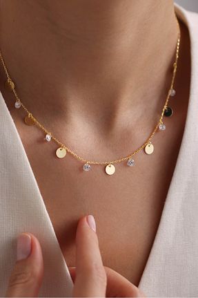 گردنبند نقره طلائی زنانه 925 عیار NEREZE - کد 865067750