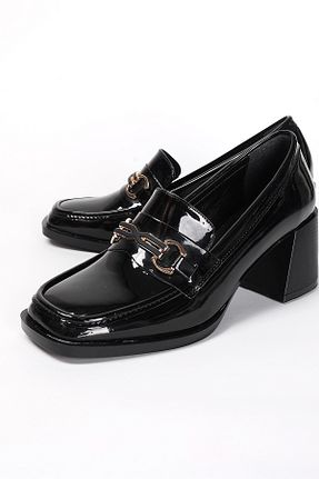 کفش لوفر مشکی زنانه چرم لاکی Liza Shoes - کد 865130220