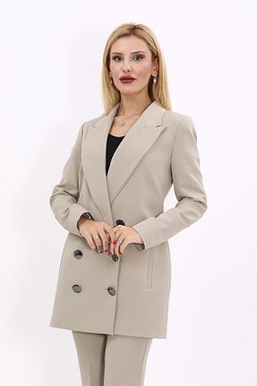 کت بژ زنانه Blazer ÖNDER ÖZSOY - کد 871320272