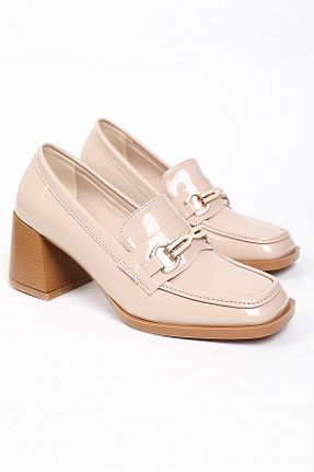 کفش لوفر بژ زنانه چرم لاکی Liza Shoes - کد 865130940