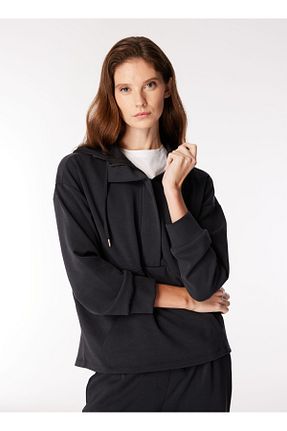 سوئیشرت مشکی زنانه ساده FABRIKA COMFORT - کد 865100532