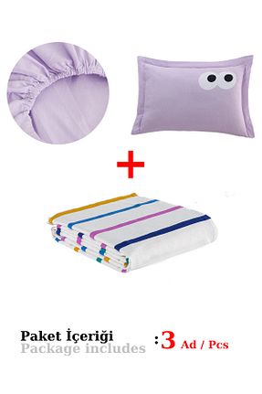 پیکه و ست پیکه تکنفره بنفش پنبه ای Eponj Home - کد 861191956