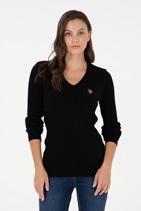 پلیور مشکی زنانه ساده U.S. Polo Assn. - کد 865153034