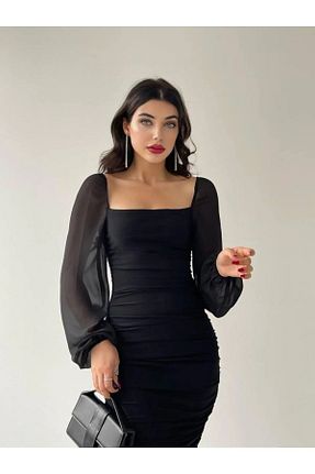 لباس مجلسی و فارغ التحصیلی مشکی زنانه بافتنی LACASE - کد 852527894