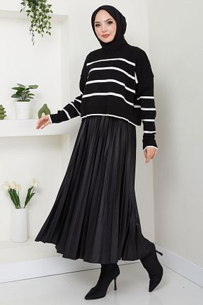 پلیور حجاب مشکی زنانه رگولار hafsamina - کد 865156011