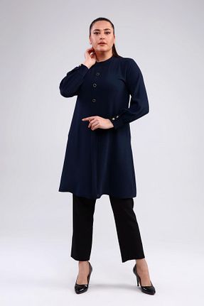 تونیک حجاب سرمه ای زنانه مخلوط ویسکون Ferace - کد 735048170