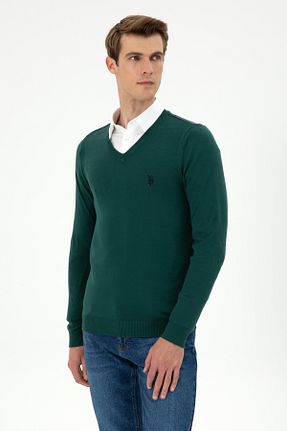 پلیور سبز مردانه ساده U.S. Polo Assn. - کد 865187253