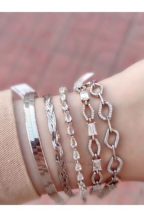 دستبند نقره طلائی زنانه 925 عیار Gys - کد 73622130